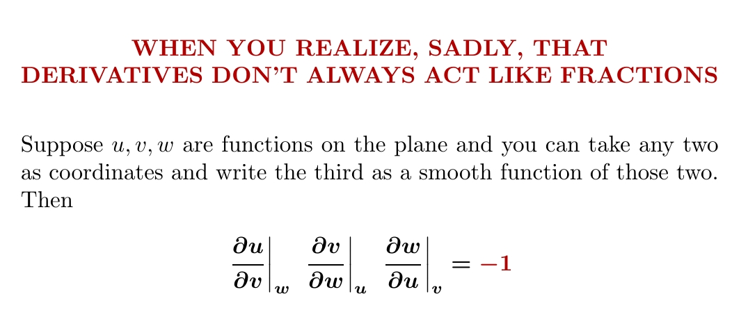 counter-intuitive property of derivatives